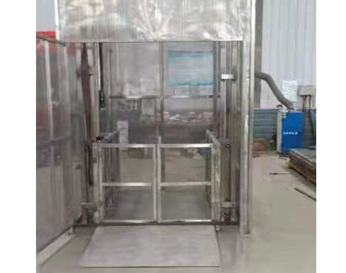 全不(bu)鏽鋼導軌(gui)式升降貨(huo)梯